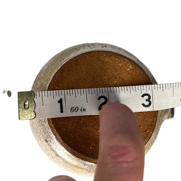 Clay pottery earthenware glazed lidded pot and small pitcher - Picture 9 of 11